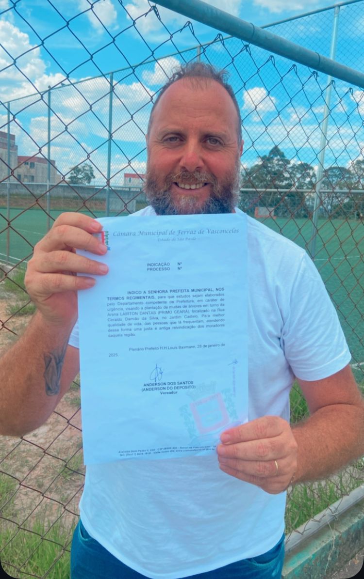 Leia mais sobre o artigo Anderson do Depósito solicita plantio de árvores ao redor da Arena Primo Ceará no Jardim Castelo